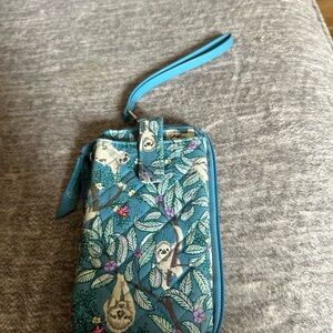 Vera Bradley Blue Floral Wristlet